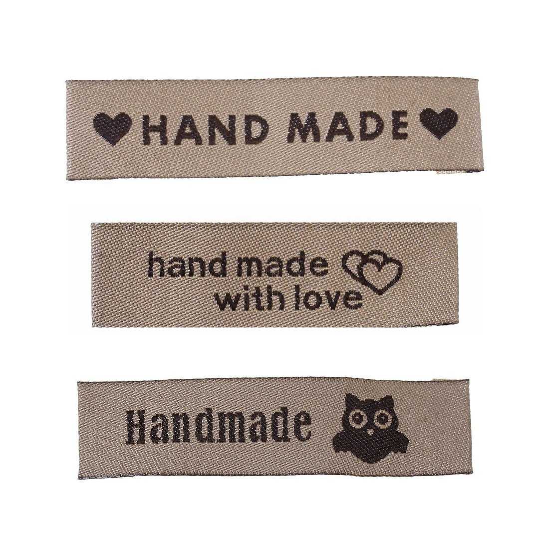 10 Brown woven printed sewing labels - different styles for choice