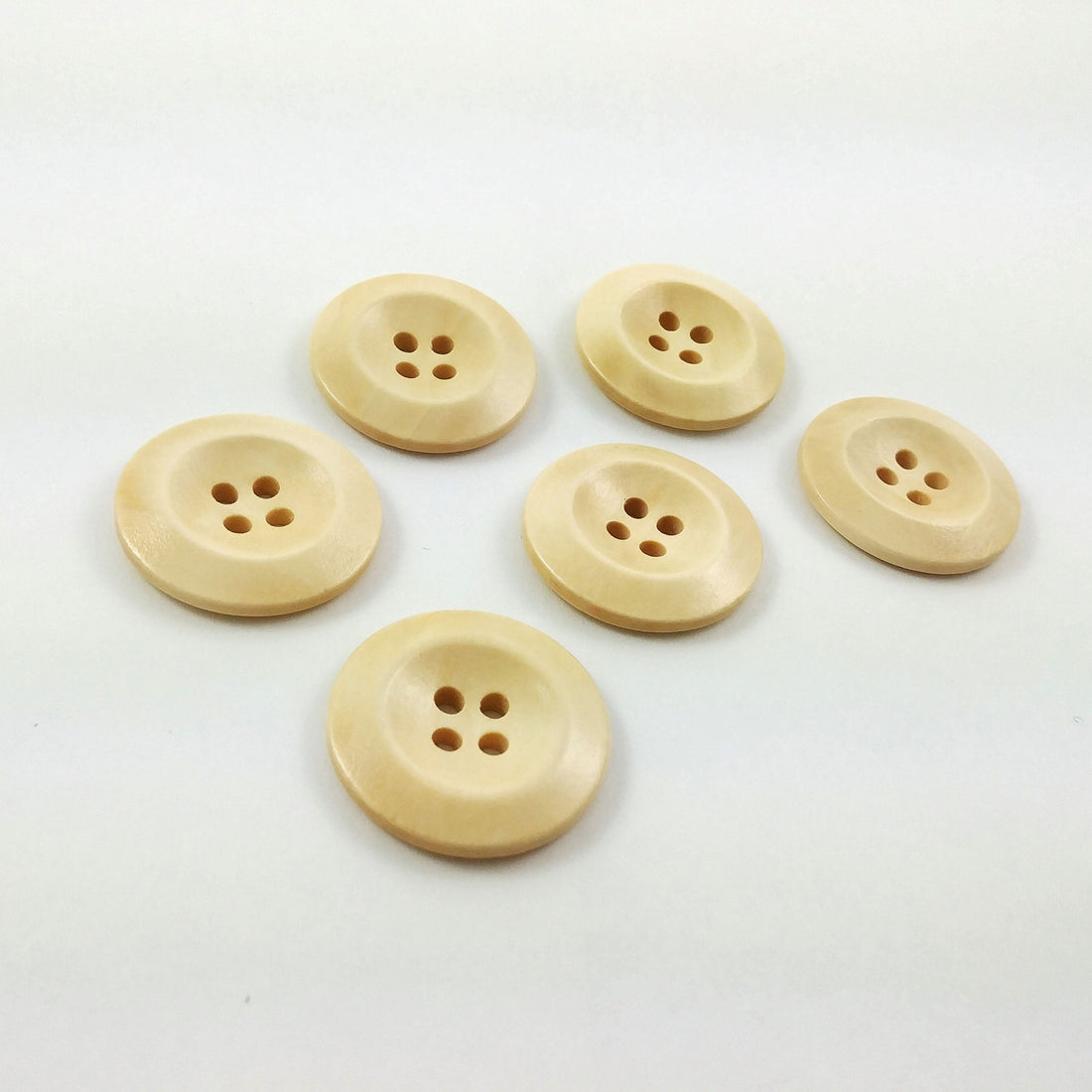 Wooden Sewing Buttons 28mm - set of 6 natural wood button - 6 colors available