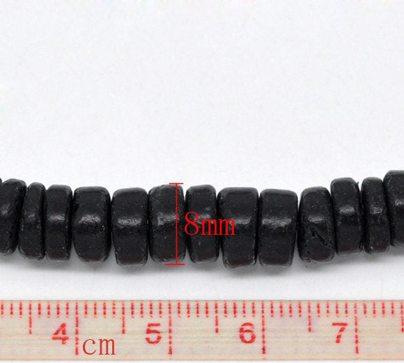 8mm natural coconut rondelle beads