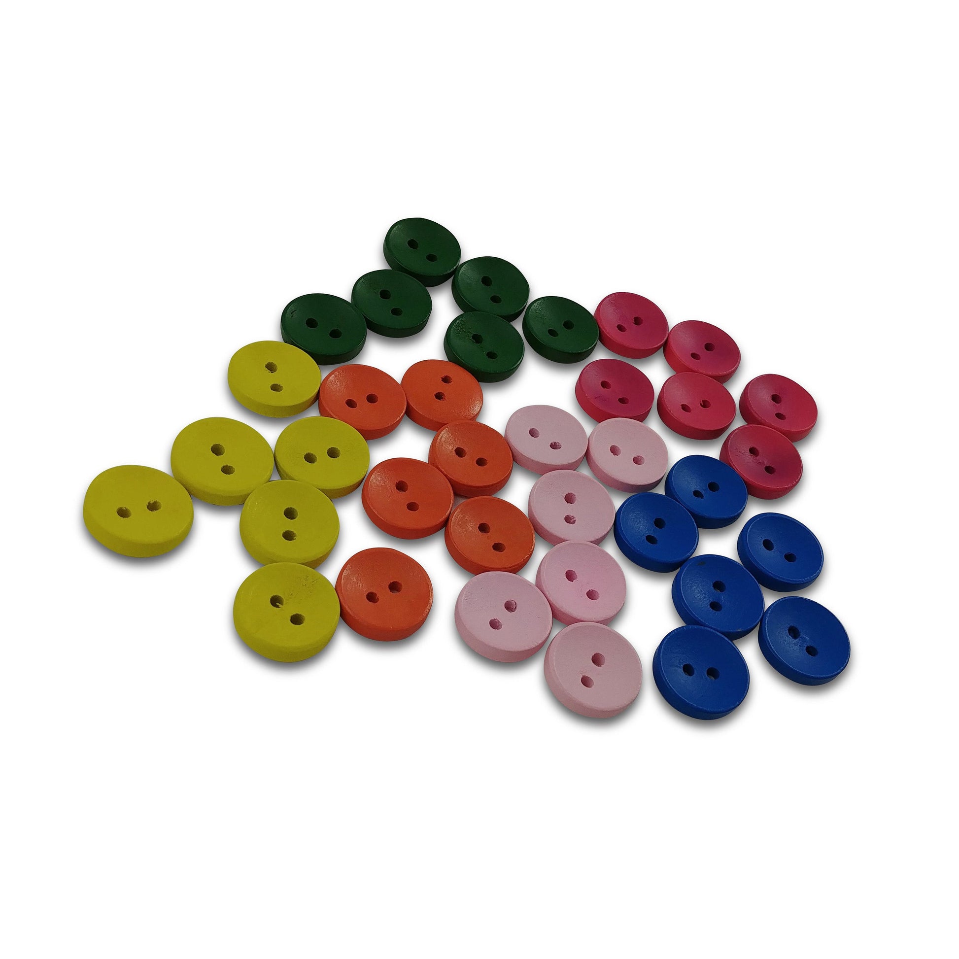 15mm wooden colorful buttons - Set of 6 wood button - Choose your color