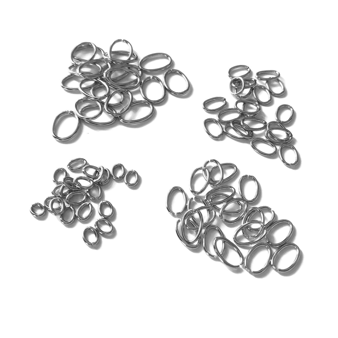 20 Stainless steel oval jump rings, Hypoallergenic silver jump ring, 6, 9, 10 or 13mm, Jewelry findings