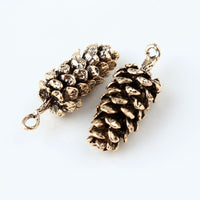 Big pinecone charm, Hypoallergenic DIY necklace pendant, Woodland rustic pendant, antique silver or gold charms