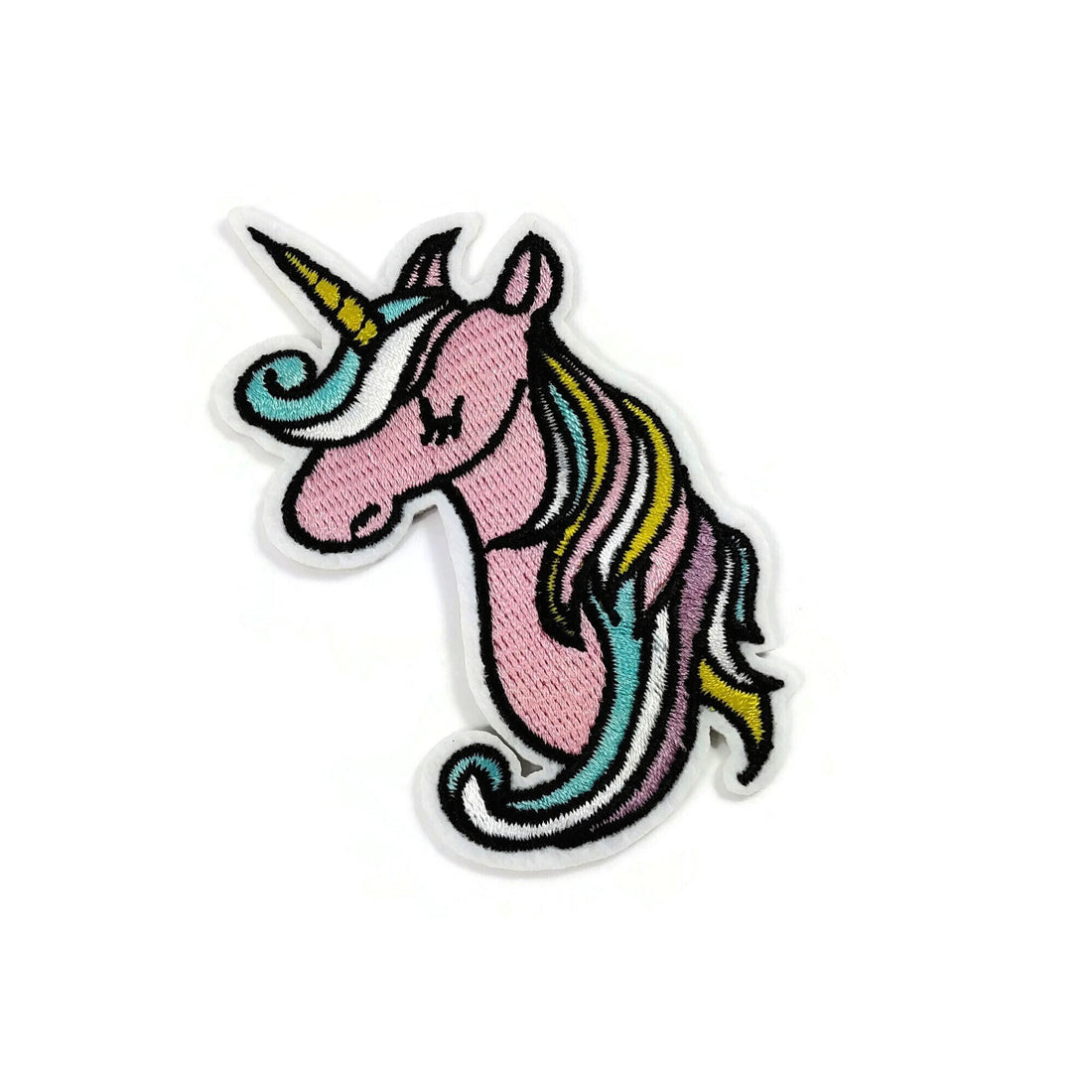 Unicorn iron on patch, embroidered patch, sew on patch, Cute pastel unicorn patch