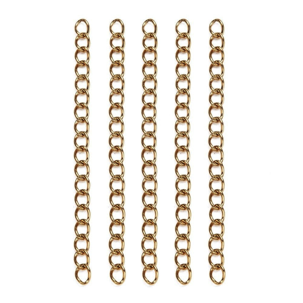 10 Extensions pour bijoux en acier inoxydable - Chaine de 50mm