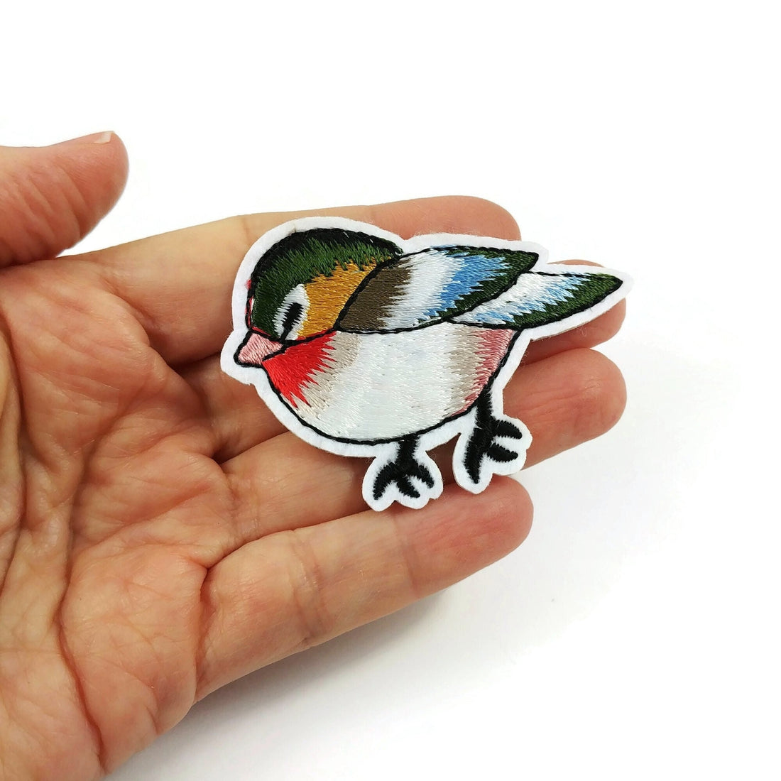 Cute little bird patch, Bird lover iron on patch, Embroidered sew on patch