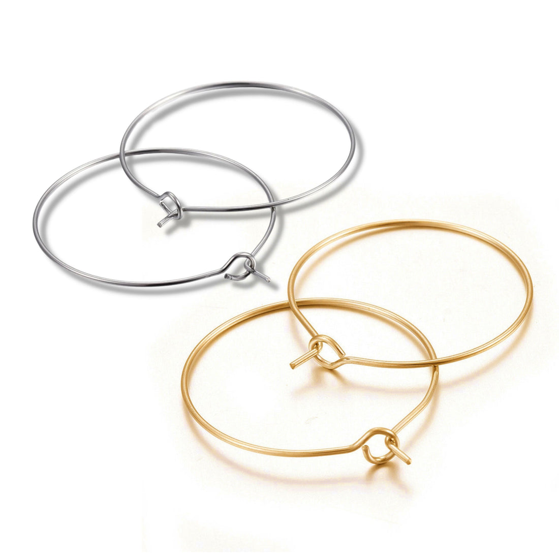Surgical stainless steel hoops, Hypoallergenic earring findings, 15mm, 20mm, 25mm, 30mm hoops for jewelry making