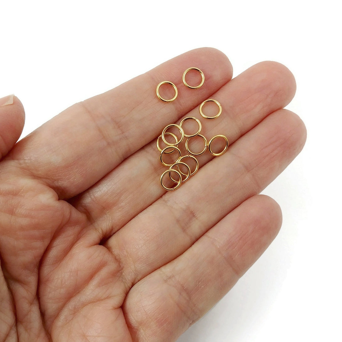 18K gold plated jump ring - 4mm, 5mm, 6mm or 8mm - 50pcs stainless steel jumprings - Jewelry making findings