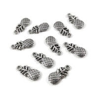 10 fun pineapple charms, 20mm nickel free metal pendants, Cute charms for jewelry making