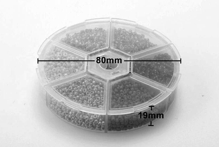 Glass seed beads kit, Assorted blue, 2mm 3mm 4mm, Jewelry making set
