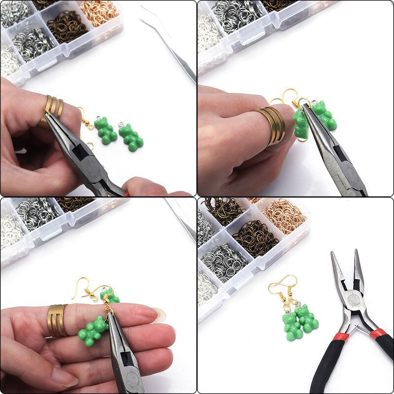 Earring making starter kit, Hooks and jump rings 1125pcs, Hypoallergenic nickel free jewelry findings