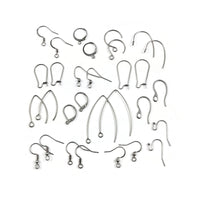 Earring making starter kit, Stainless steel hooks 30pcs, Hypoallergenic earwire jewelry findings, Sample pack