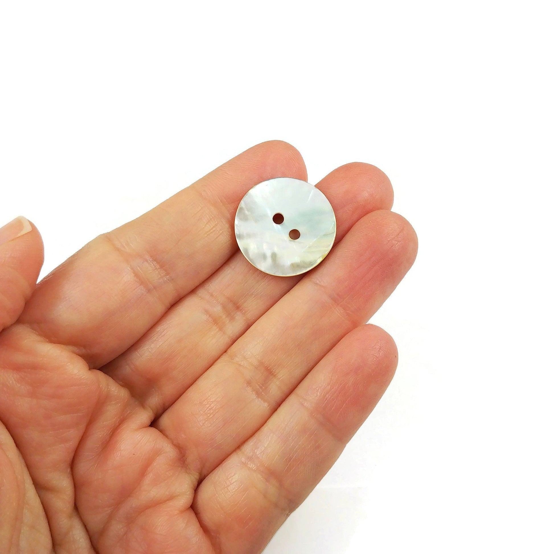 Natural agoya shell buttons, 4 sizes available, Raw pearl sewing buttons