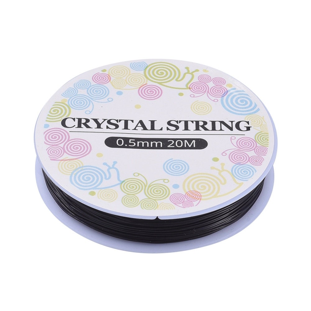Elastic stretch cord, Stretchy string for bracelets, 0.5mm 0.6mm 0.8mm 1mm, Clear and black beading thread