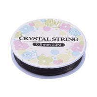 Elastic stretch cord, Stretchy string for bracelets, 0.5mm 0.6mm 0.8mm 1mm, Clear and black beading thread