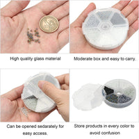Glass seed beads kit, Assorted black white grey, 2mm 3mm 4mm, Jewelry making set