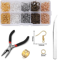 Earring making starter kit, Hooks and jump rings 1125pcs, Hypoallergenic nickel free jewelry findings