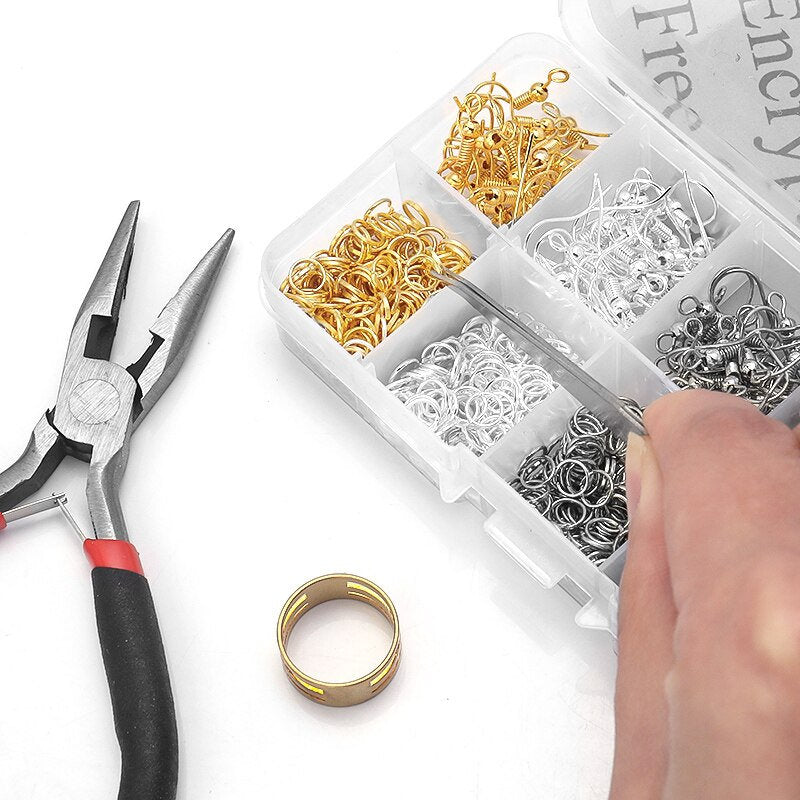 Earring making starter kit, Hooks and jump rings 1125pcs, Hypoallergenic nickel free jewelry findings