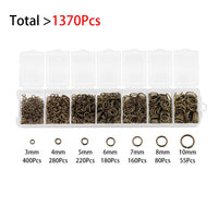 Jump ring starter kit, 1370pcs assorted sizes, Hypoallergenic nickel free jewelry findings