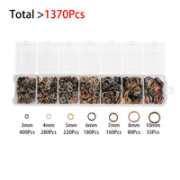 Jump ring starter kit, 1370pcs assorted sizes, Hypoallergenic nickel free jewelry findings