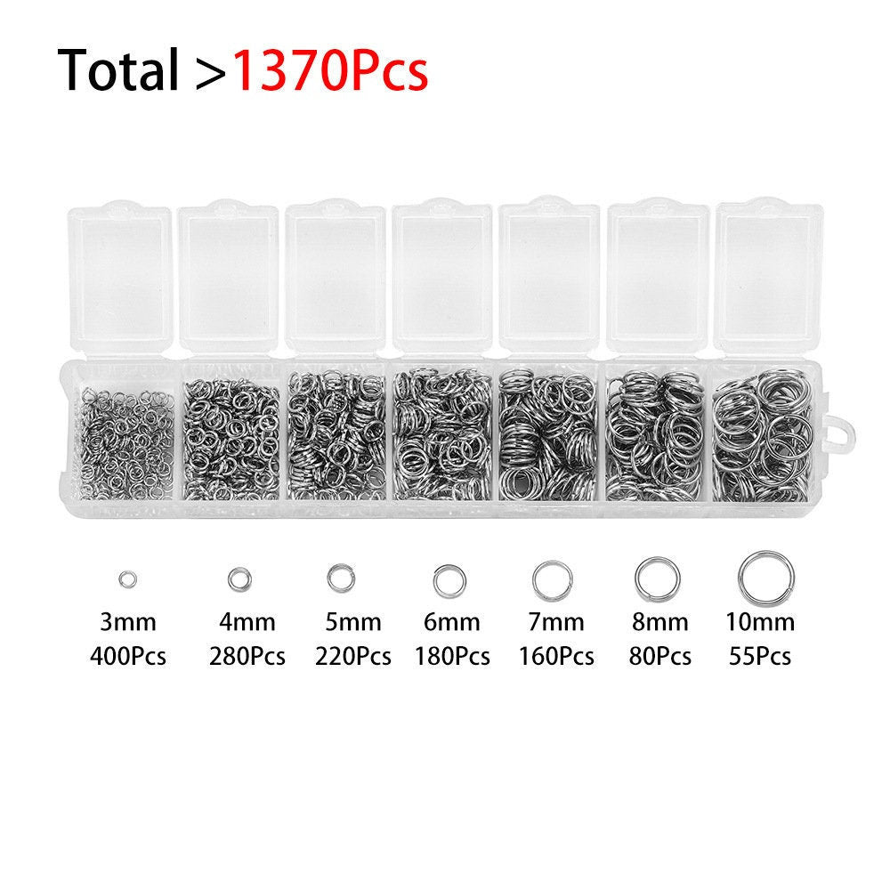 Jump ring starter kit, 1370pcs assorted sizes, Hypoallergenic nickel free jewelry findings