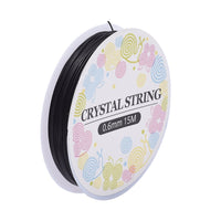 Elastic stretch cord, Stretchy string for bracelets, 0.5mm 0.6mm 0.8mm 1mm, Clear and black beading thread