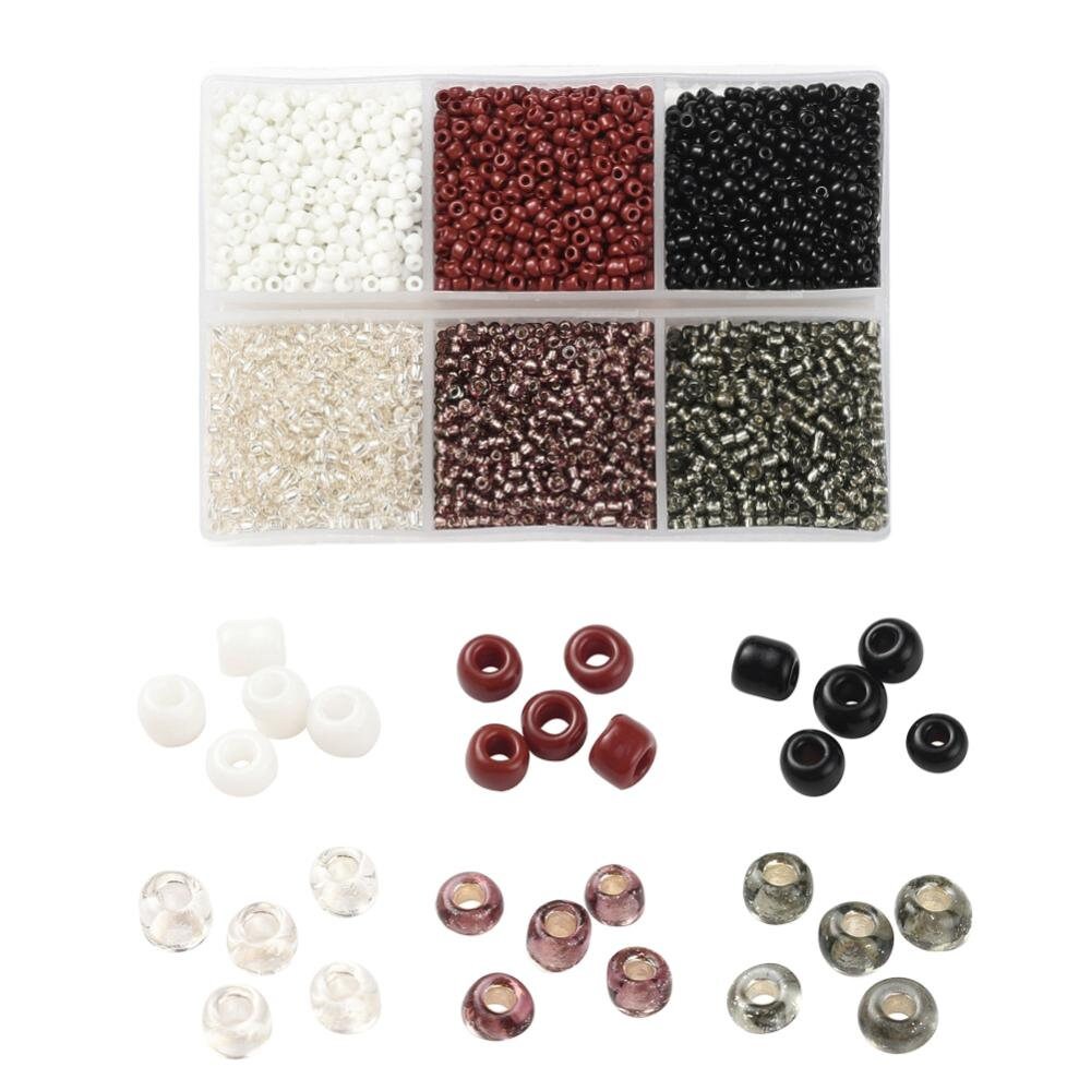 2mm glass seed beads kit, 4500 assorted beads 12/0, Jewelry making set