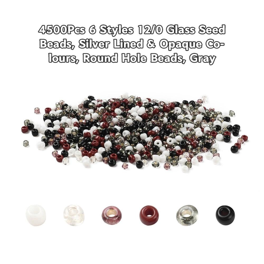 2mm glass seed beads kit, 4500 assorted beads 12/0, Jewelry making set