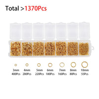 Jump ring starter kit, 1370pcs assorted sizes, Hypoallergenic nickel free jewelry findings