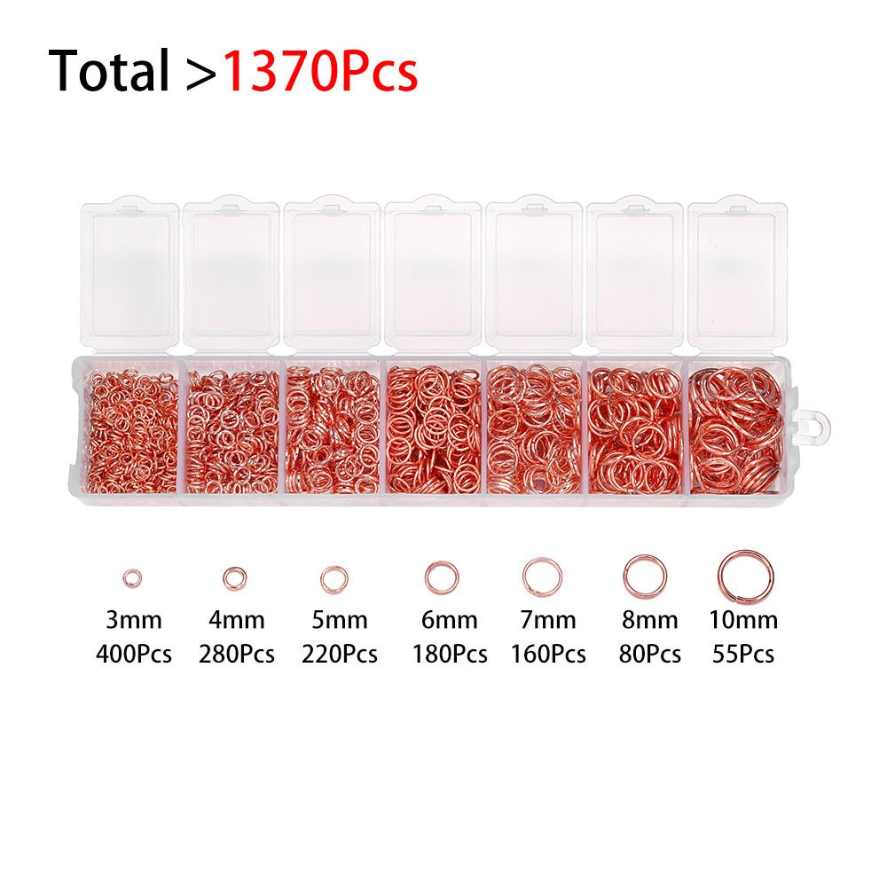 Jump ring starter kit, 1370pcs assorted sizes, Hypoallergenic nickel free jewelry findings