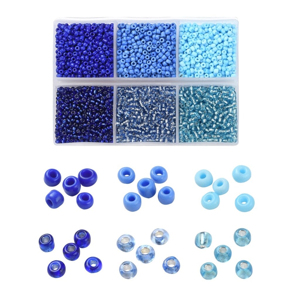 2mm glass seed beads kit, 4500 assorted beads 12/0, Jewelry making set