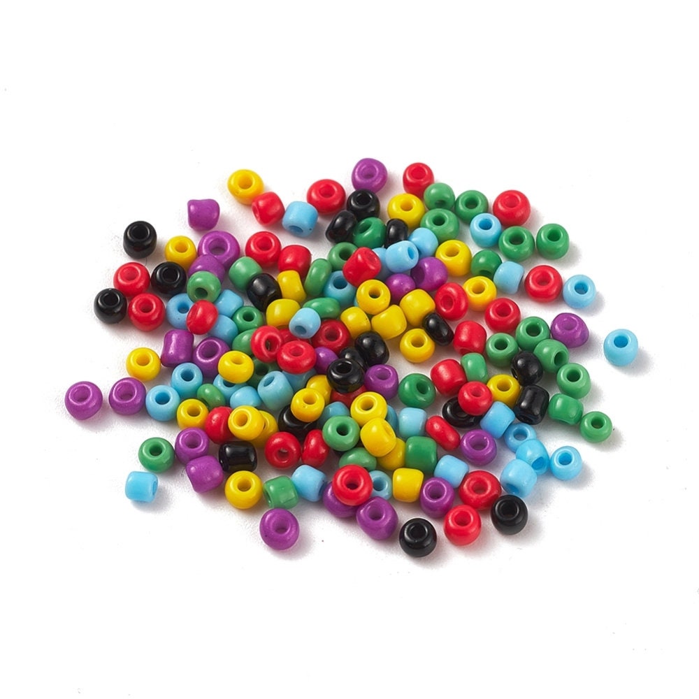 Glass seed beads kit, Assorted colors, 3mm 8/0, Jewelry making set