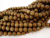 Natural Wood Lace Stone Beads Brown Round 8mm