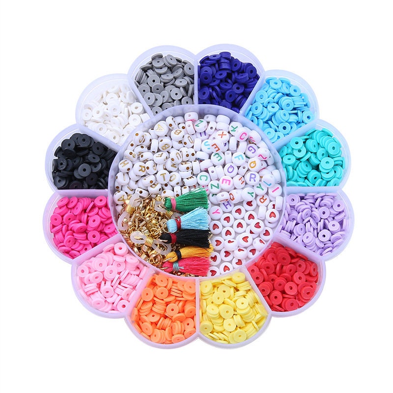 Jewelry making and beads kit, 2400 assorted beads and findings, Flower shaped gift box