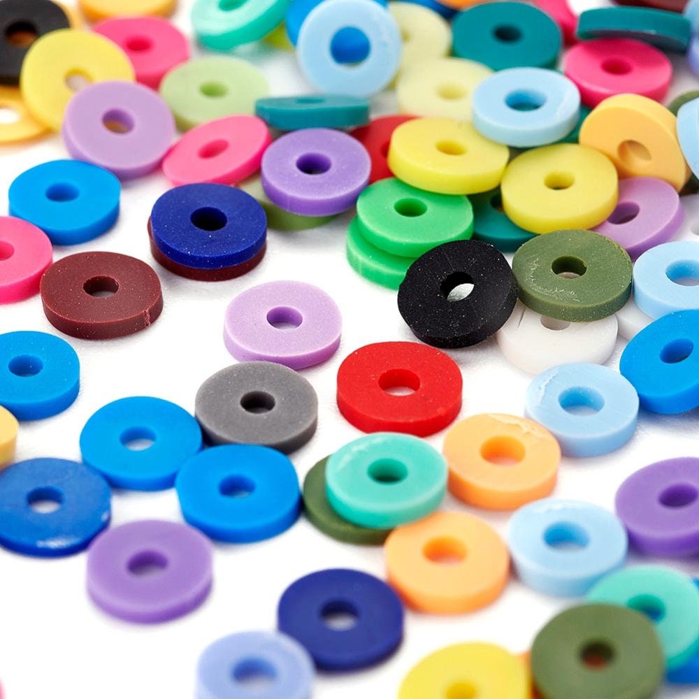 3600 assorted clay beads, Jewelry bracelet making set DIY, 24 colors box, Colorful heishi beads kit