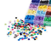 3600 assorted clay beads, Jewelry bracelet making set DIY, 24 colors box, Colorful heishi beads kit
