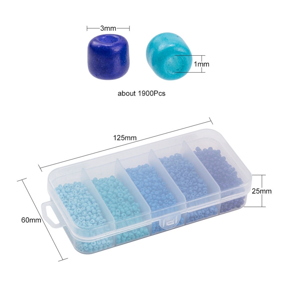 1900 assorted seed beads, 3mm glass mixed beads kit, Jewelry making set