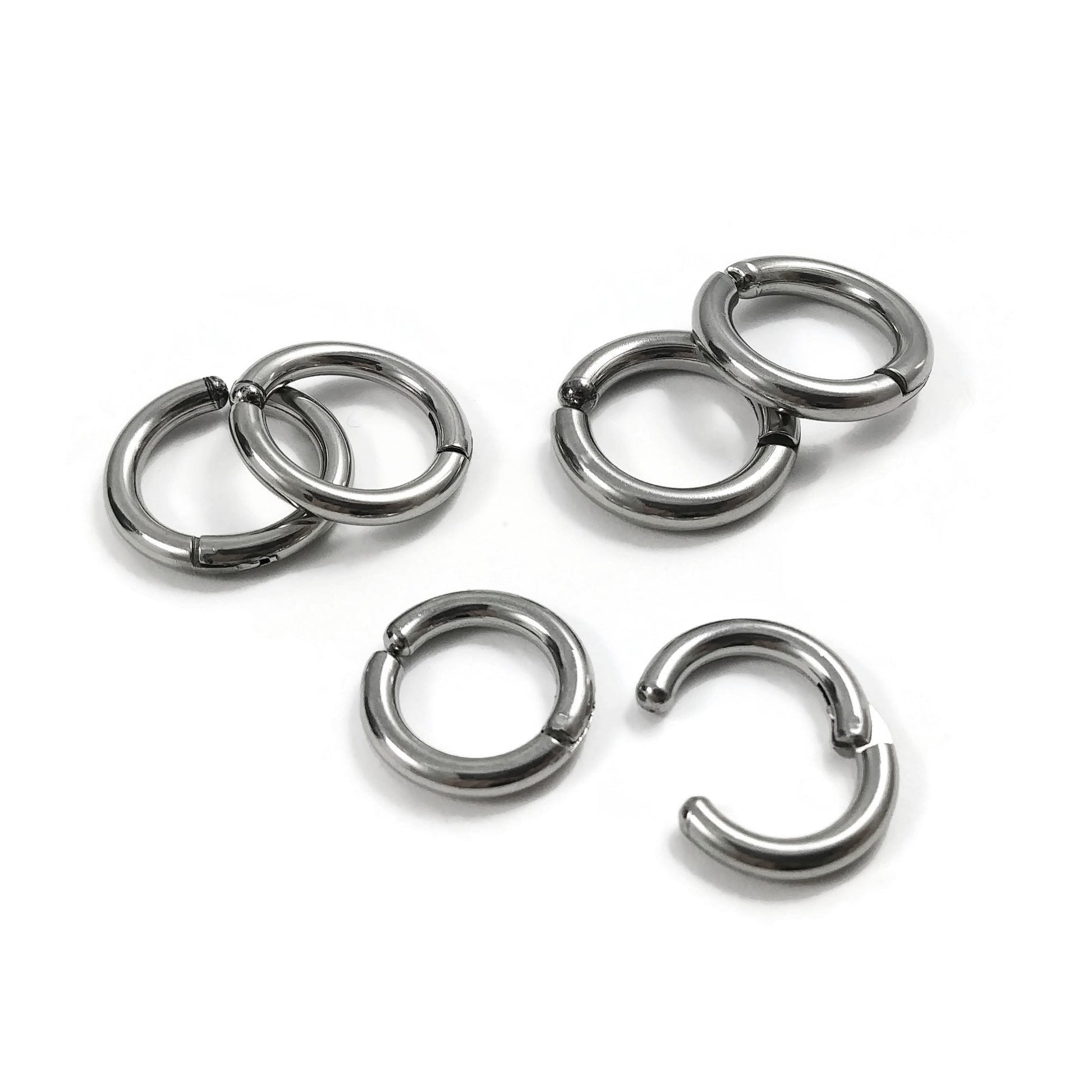 No piercing huggie hoop earrings, Silver stainless steel earring findings, Clip on ear cuffs