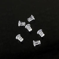 100 silicone earring backs, 7x5mm clear ear nuts, Jewelry making stoppers