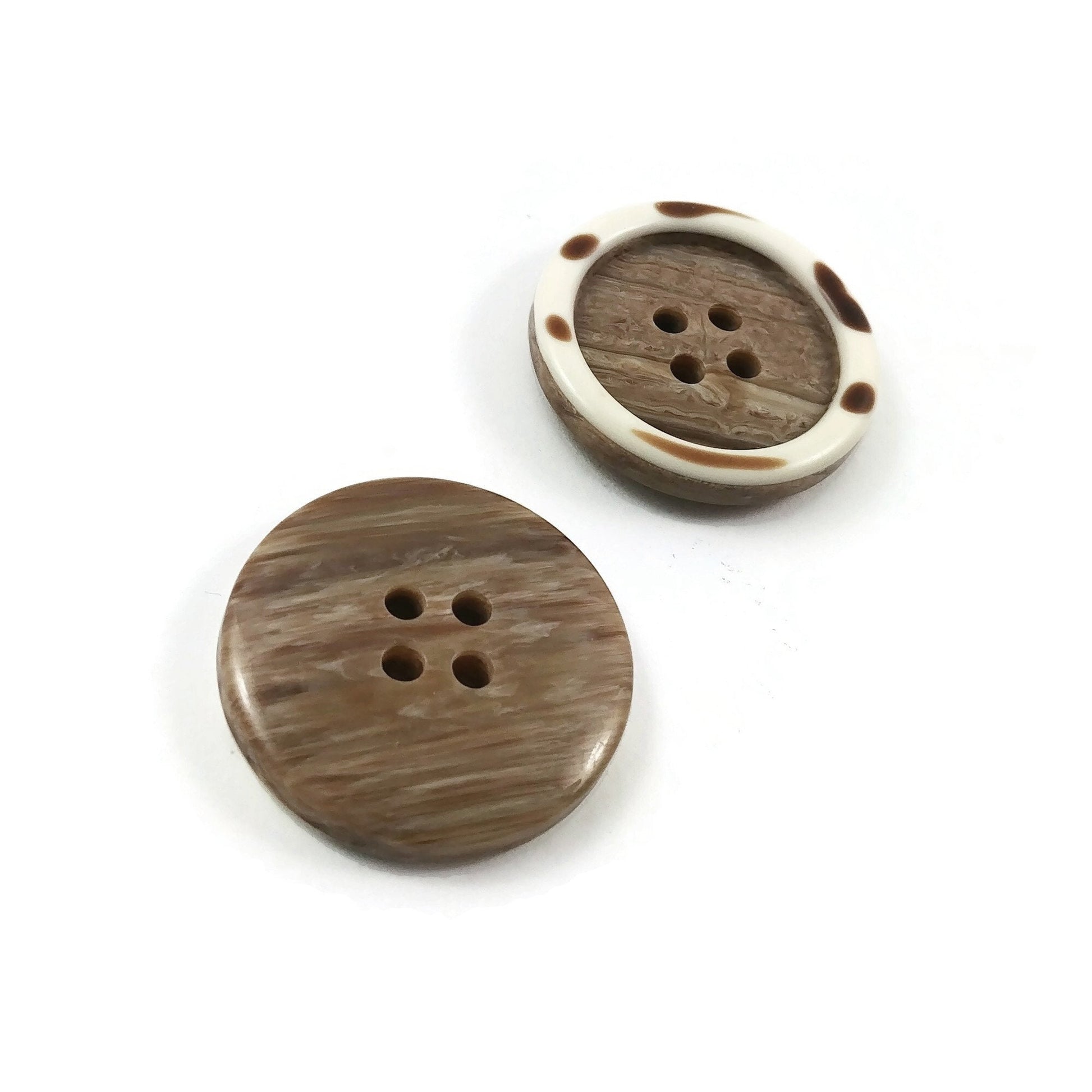 4 beige resin sewing buttons - Pick your size: 15mm, 20mm, or 25mm