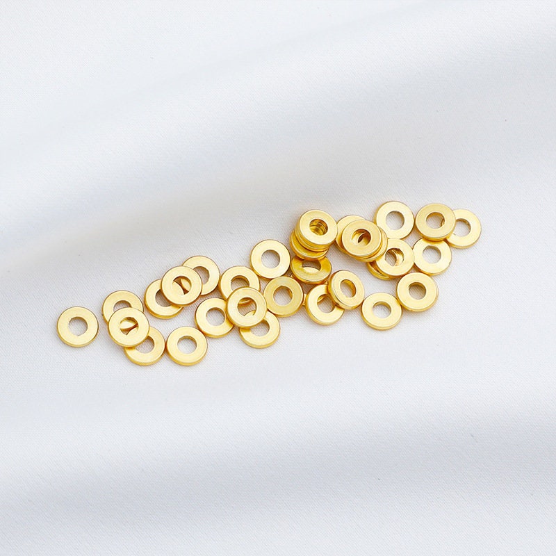 18K gold spacer beads, 5mm or 6mm, Rondelle heishi beads, Jewelry making nickel-free metal beads