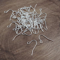 Hypoallergenic nickel free earring hooks, Silver plated iron ear wire, Earring findings for jewelry making