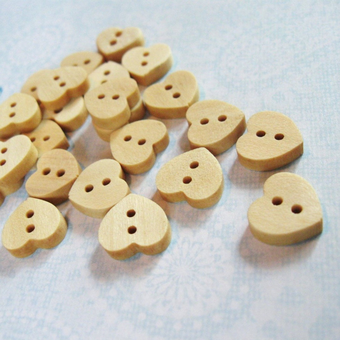 Wooden Heart Shape Button 12mm Mini Unfinished wooden button
