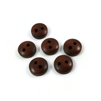 10mm tiny wooden buttons, 6 small natural buttons, Mini buttons for dolls