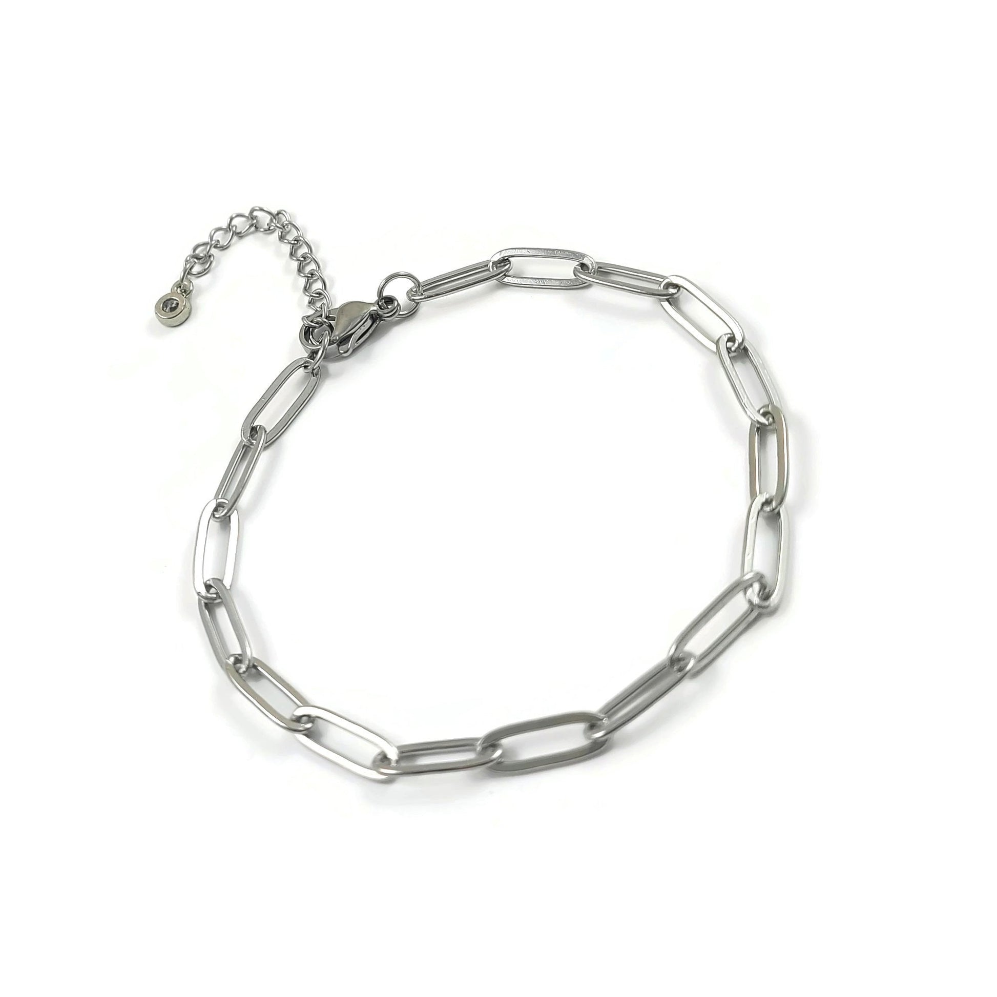 Adjustable paperclip chain bracelet, Gold and silver stainless steel, Bulk lot option for jewelry making