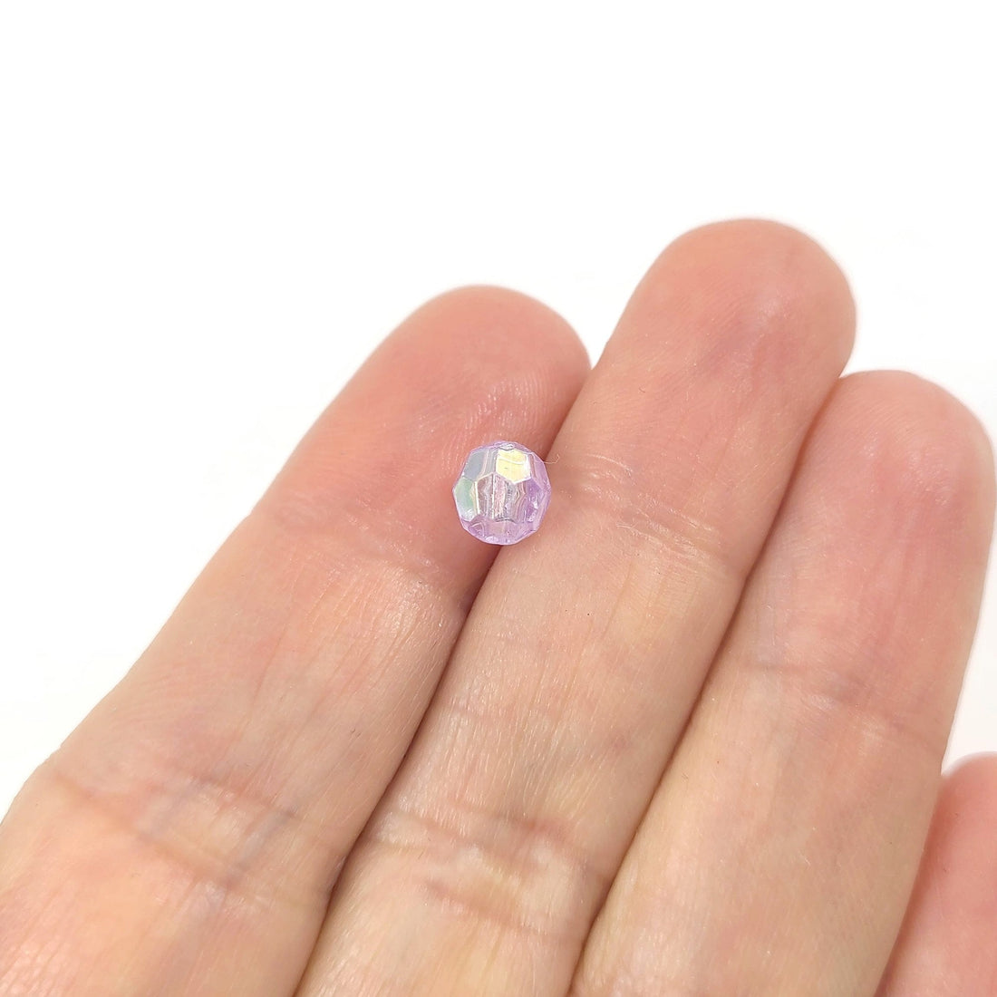 50 mixed transparent pearly faceted beads, Assorted 6mm plastic beads for jewelry making