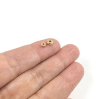 18K gold spacer beads, 4mm, 5mm, Rondelle flat round beads, Stainless steel jewelry making beads