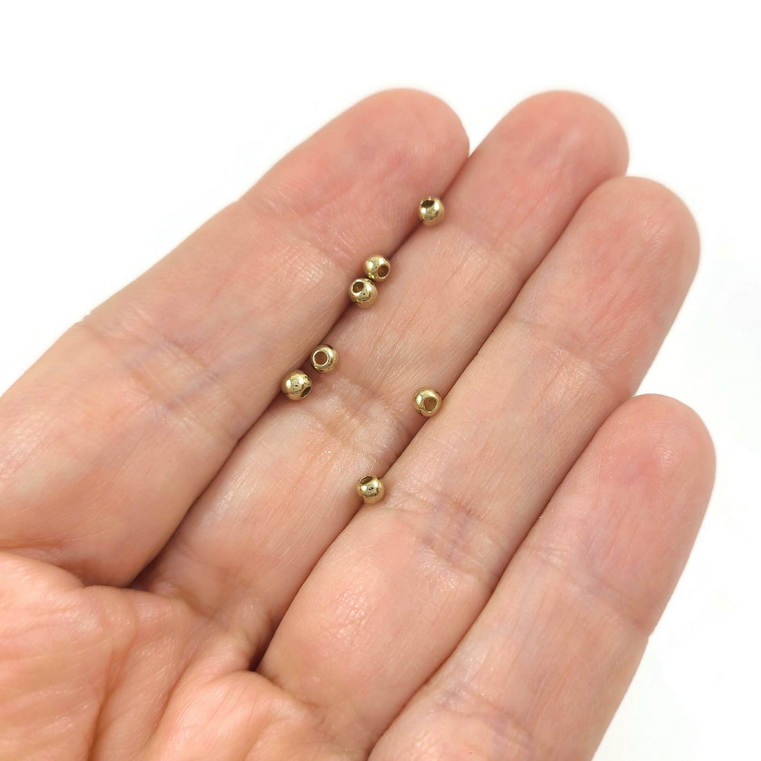 Tiny spacer round beads 3mm, Gold metallic seed bead, Jewelry making plastic beads