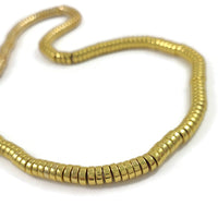 Gold hematite heishi beads, 6mm gemstone rondelle spacer beads, Jewelry making supplies