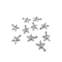 Cute starfish sea star charms, 16mm nickel free ocean pendants, Hypoallergenic nautical jewelry making