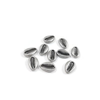 Cowrie shell connector charms, 12mm nickel free ocean pendants, Hypoallergenic nautical jewelry making